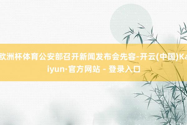 欧洲杯体育公安部召开新闻发布会先容-开云(中国)Kaiyun·官方网站 - 登录入口
