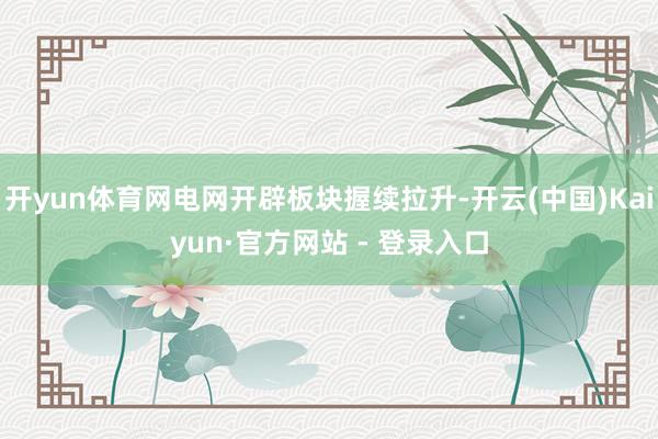 开yun体育网电网开辟板块握续拉升-开云(中国)Kaiyun·官方网站 - 登录入口
