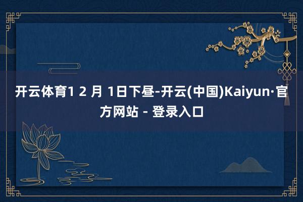 开云体育1 2 月 1日下昼-开云(中国)Kaiyun·官方网站 - 登录入口
