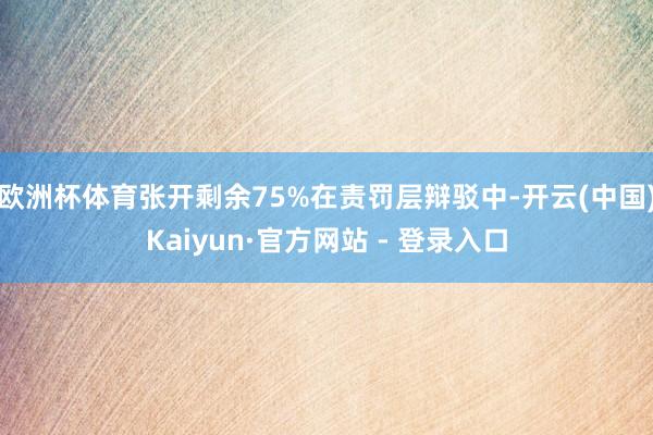 欧洲杯体育张开剩余75%在责罚层辩驳中-开云(中国)Kaiyun·官方网站 - 登录入口