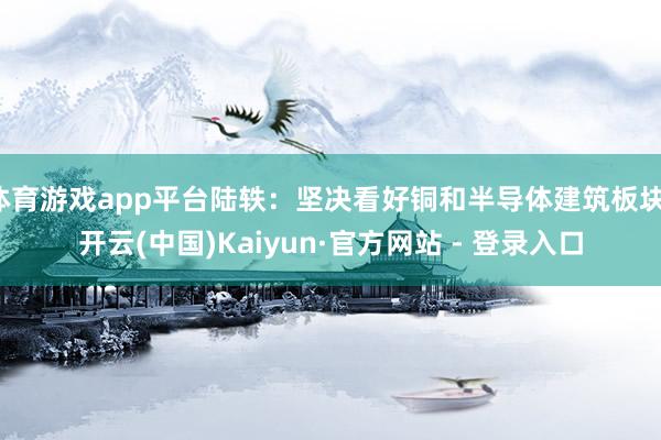 体育游戏app平台陆轶：坚决看好铜和半导体建筑板块-开云(中国)Kaiyun·官方网站 - 登录入口