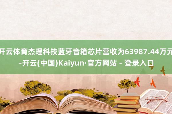 开云体育杰理科技蓝牙音箱芯片营收为63987.44万元-开云(中国)Kaiyun·官方网站 - 登录入口