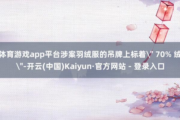 体育游戏app平台涉案羽绒服的吊牌上标着