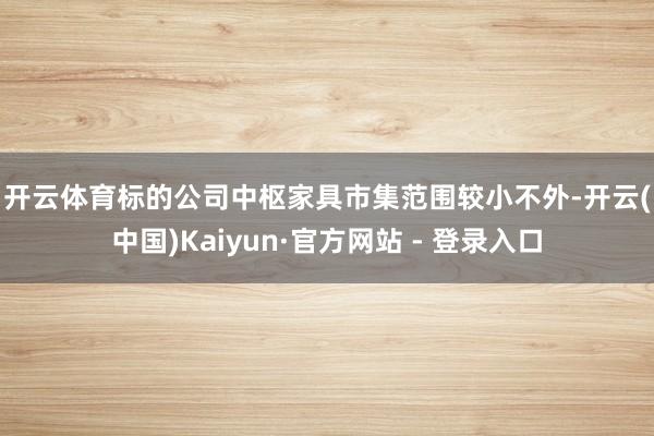 开云体育　　标的公司中枢家具市集范围较小　　不外-开云(中国)Kaiyun·官方网站 - 登录入口