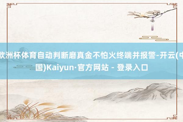欧洲杯体育自动判断磨真金不怕火终端并报警-开云(中国)Kaiyun·官方网站 - 登录入口