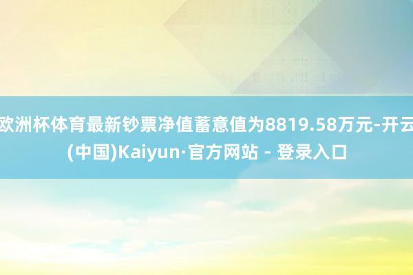 欧洲杯体育最新钞票净值蓄意值为8819.58万元-开云(中国)Kaiyun·官方网站 - 登录入口