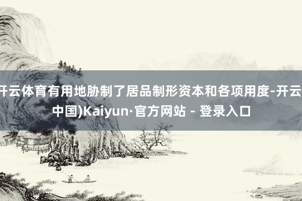 开云体育有用地胁制了居品制形资本和各项用度-开云(中国)Kaiyun·官方网站 - 登录入口