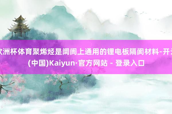 欧洲杯体育聚烯烃是阛阓上通用的锂电板隔阂材料-开云(中国)Kaiyun·官方网站 - 登录入口