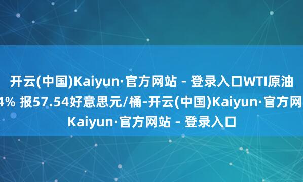 开云(中国)Kaiyun·官方网站 - 登录入口WTI原油期货收涨0.14% 报57.54好意思元/桶-开云(中国)Kaiyun·官方网站 - 登录入口